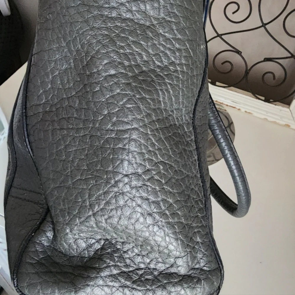 COPY - Coach Legacy Elegant Gray Leather Tote Bag with Pink Accents